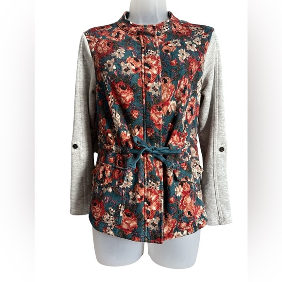 Anthropologie Saturday Sunday Women's Delwyn Floral French Terry Jacket Size M - Picture 5 of 11